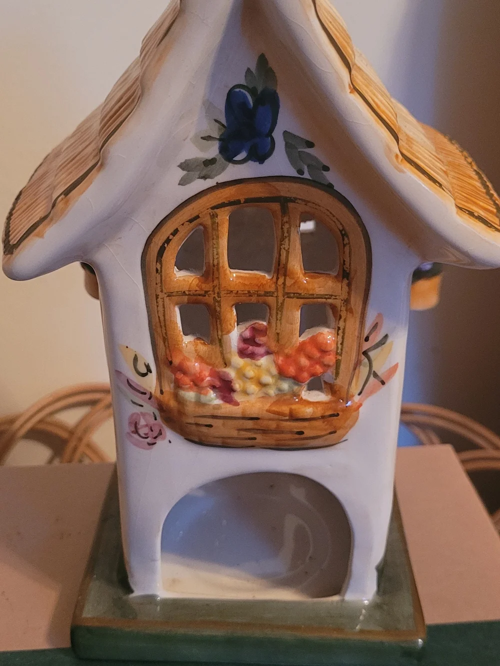 Ceramic Partylite House Tealight Luminary.